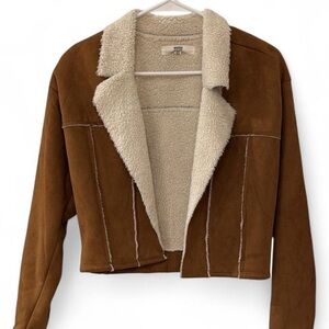 Madden Girl Tan Teddy Jacket with Cream Interior Size XS Excellent Condition